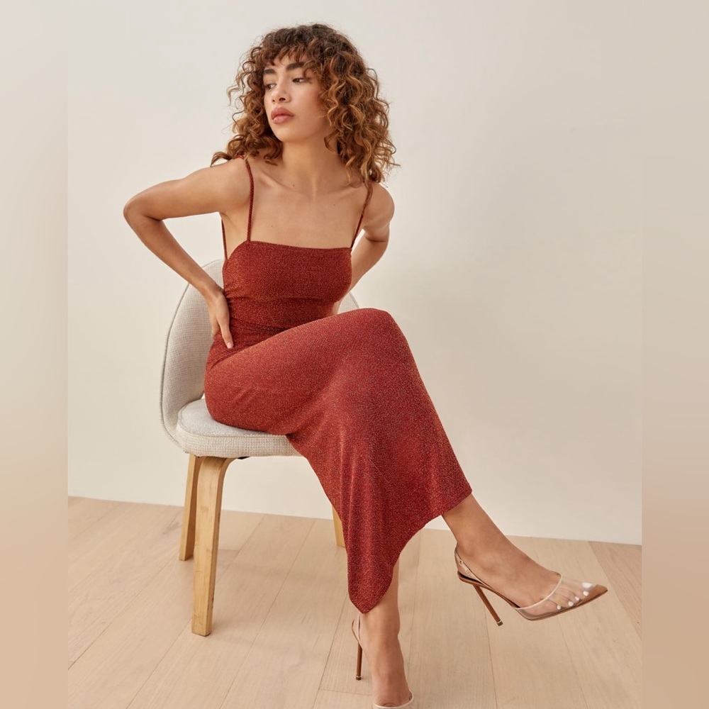 Reformation Breslin Dress - Out of Stock Red Midi